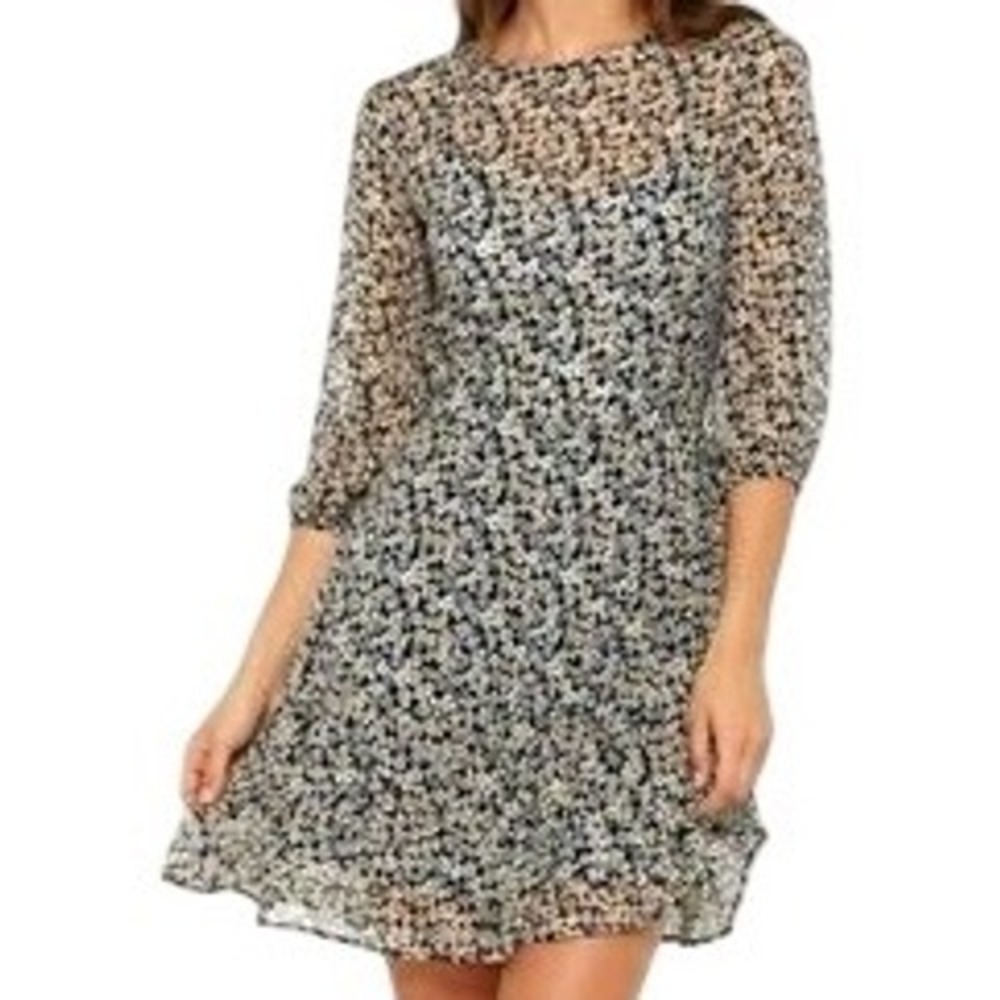 NWT Abercrombie & Fitch Womens Ditsy Floral Sheer Mini Dress Size Small Feminine